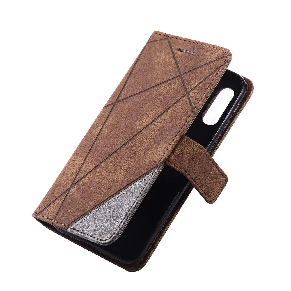 Anymob Samsung Brown Flip Wallet Leather Cases Phone Cover Protection