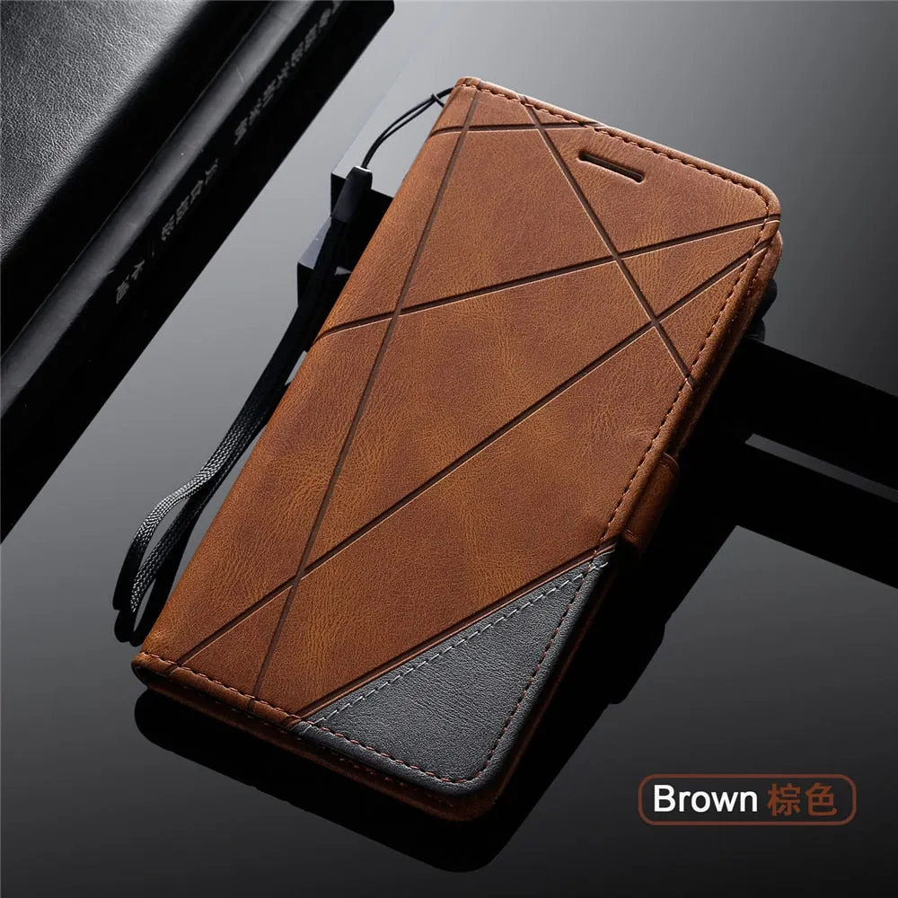 Anymob Samsung Brown Flip Wallet Leather Cases Phone Cover Protection