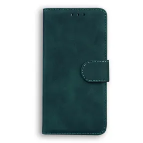 Anymob Samsung Case Green Fashion Magnetic Flip Solid Color card Slot wallet Back Cover