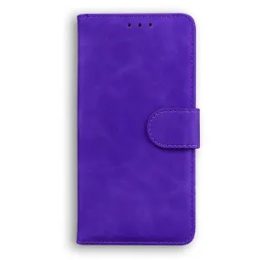 Anymob Samsung Case Purple Fashion Magnetic Flip Solid Color card Slot wallet Back Cover