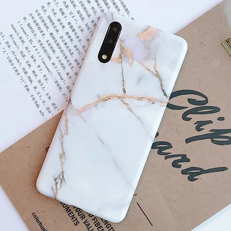 Anymob Samsung Dirty White Marble Flower Case Back Cover Art Leaf Silicone Phone Protection