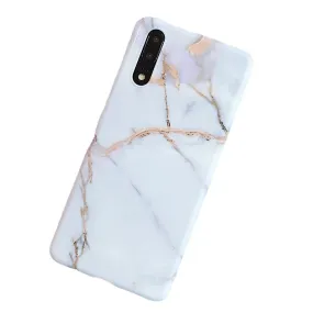 Anymob Samsung Dirty White Marble Flower Case Back Cover Art Leaf Silicone Phone Protection