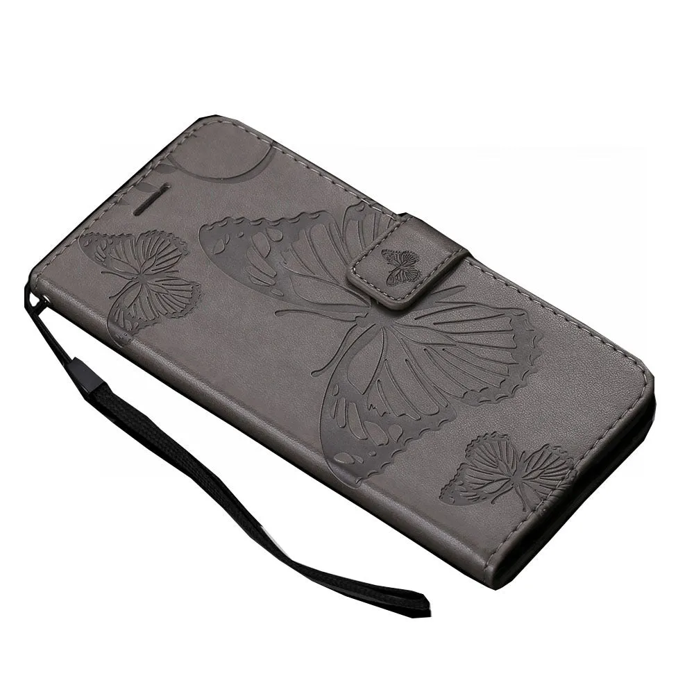Anymob Samsung Gray Flip Leather Case Back Cover Wallet Phone Shell