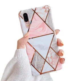 Anymob Samsung Gray Marble Flower Case Back Cover Art Leaf Silicone Phone Protection
