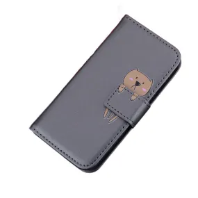 Anymob Samsung Gray Otter Phone Case Back Cover Leather Phone Protection