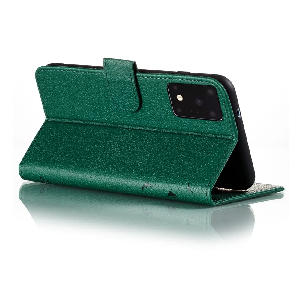 Anymob Samsung Grey Flip Case Leather Wallet Phone Cover Protection