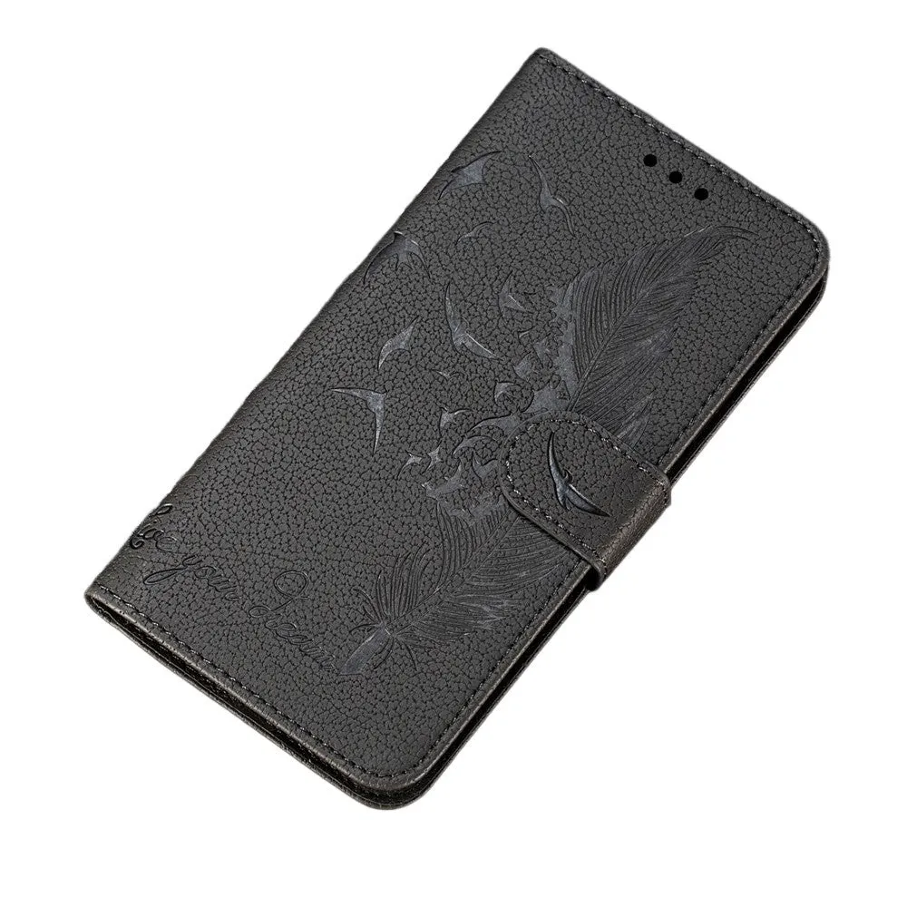 Anymob Samsung Grey Flip Case Leather Wallet Phone Cover Protection