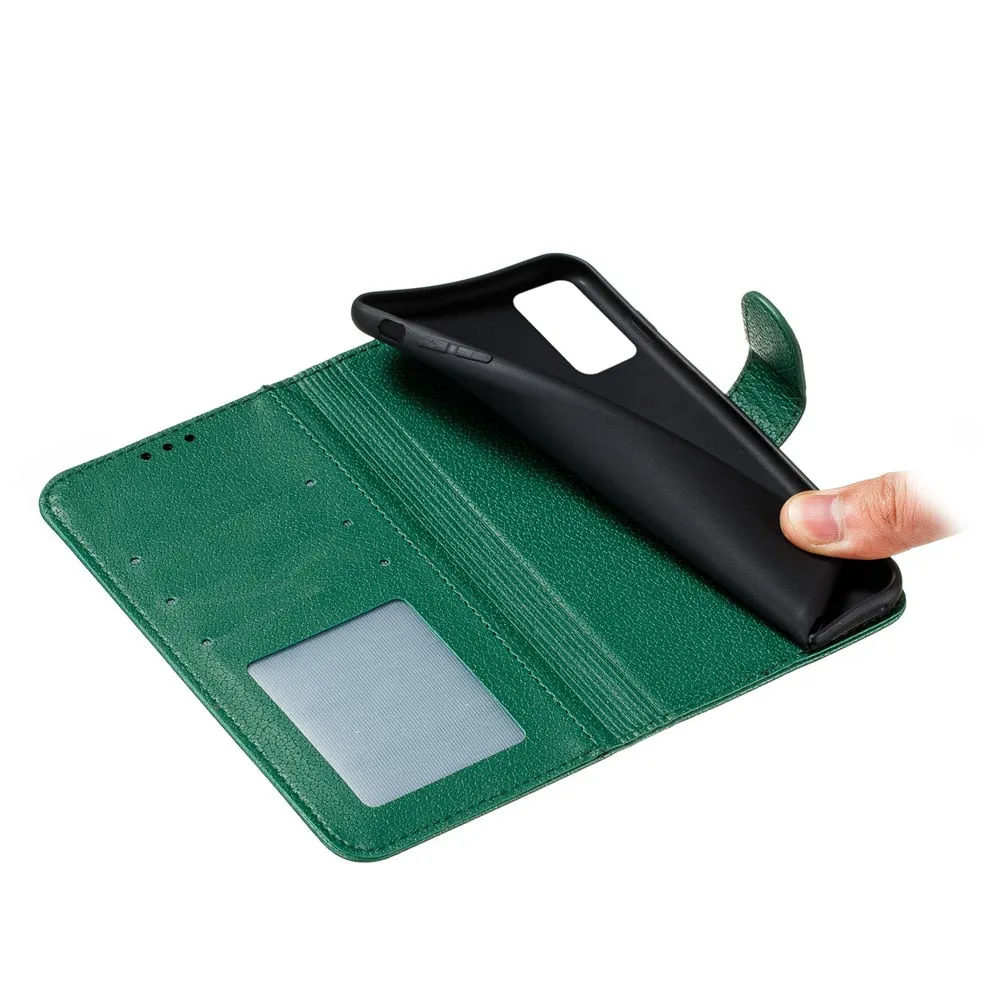 Anymob Samsung Grey Flip Case Leather Wallet Phone Cover Protection