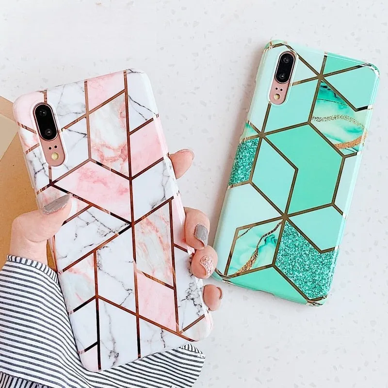 Anymob Samsung Ocean Blue Marble Flower Case Back Cover Art Leaf Silicone Phone Protection