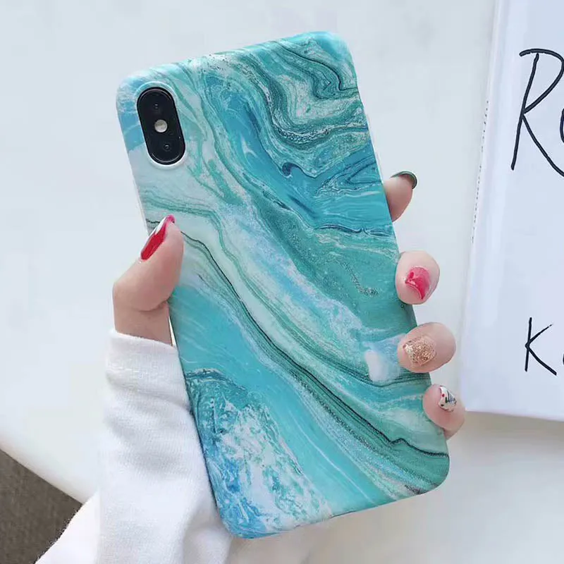 Anymob Samsung Ocean Blue Marble Flower Case Back Cover Art Leaf Silicone Phone Protection