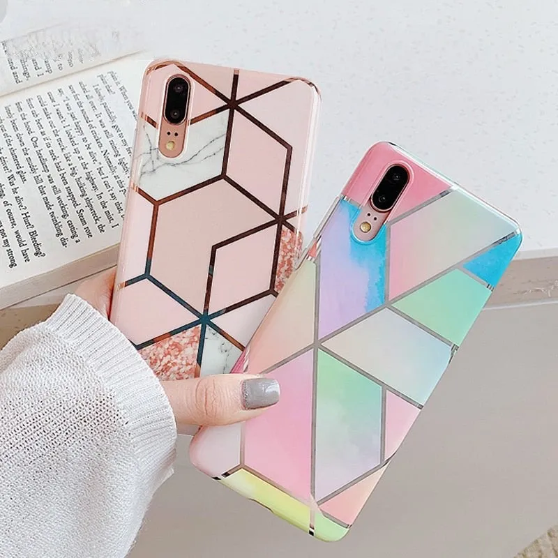 Anymob Samsung Ocean Blue Marble Flower Case Back Cover Art Leaf Silicone Phone Protection