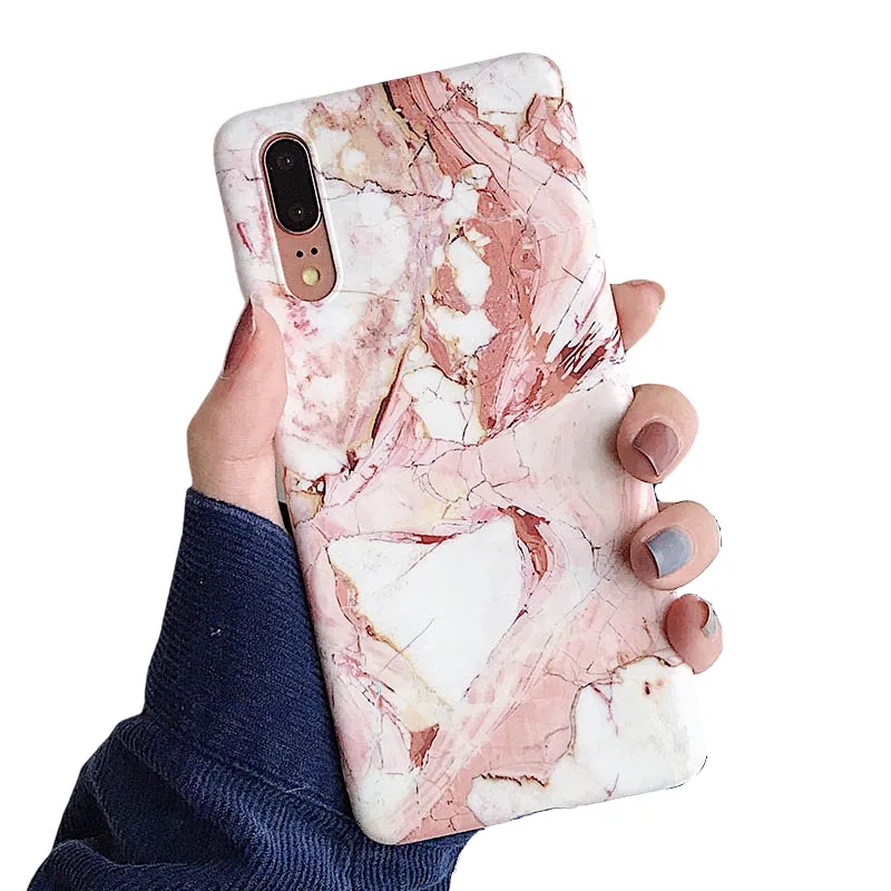Anymob Samsung Peach Marble Flower Case Back Cover Art Leaf Silicone Phone Protection