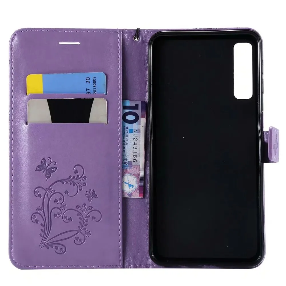 Anymob Samsung Purple Flip Case Leather Wallet Phone Cover Protection