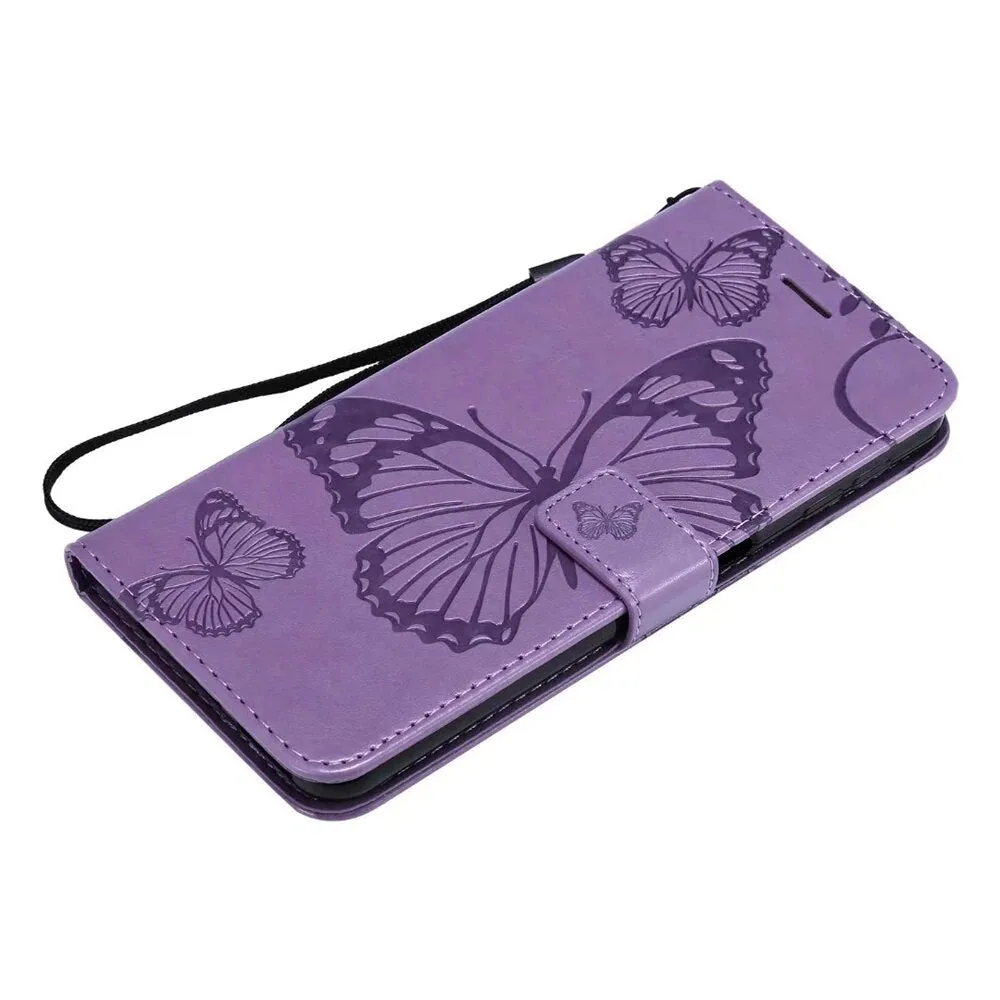 Anymob Samsung Purple Flip Case Leather Wallet Phone Cover Protection