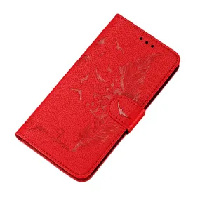 Anymob Samsung Red Flip Case Leather Wallet Phone Cover Protection