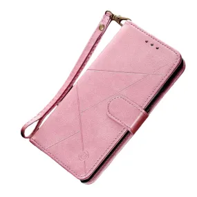 Anymob Samsung Rosy Pink Leather Flip Case Wallet Phone Cover Protection