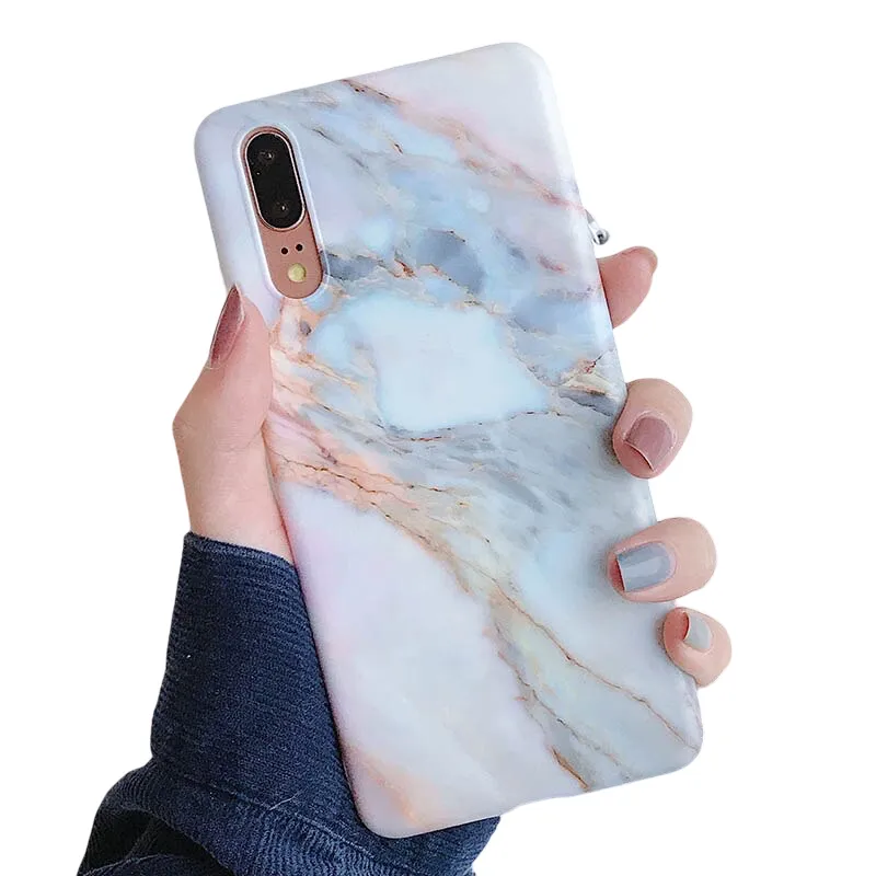Anymob Samsung Stone Marble Flower Case Back Cover Art Leaf Silicone Phone Protection
