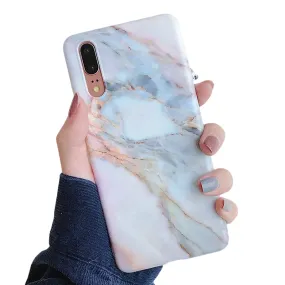 Anymob Samsung Stone Marble Flower Case Back Cover Art Leaf Silicone Phone Protection