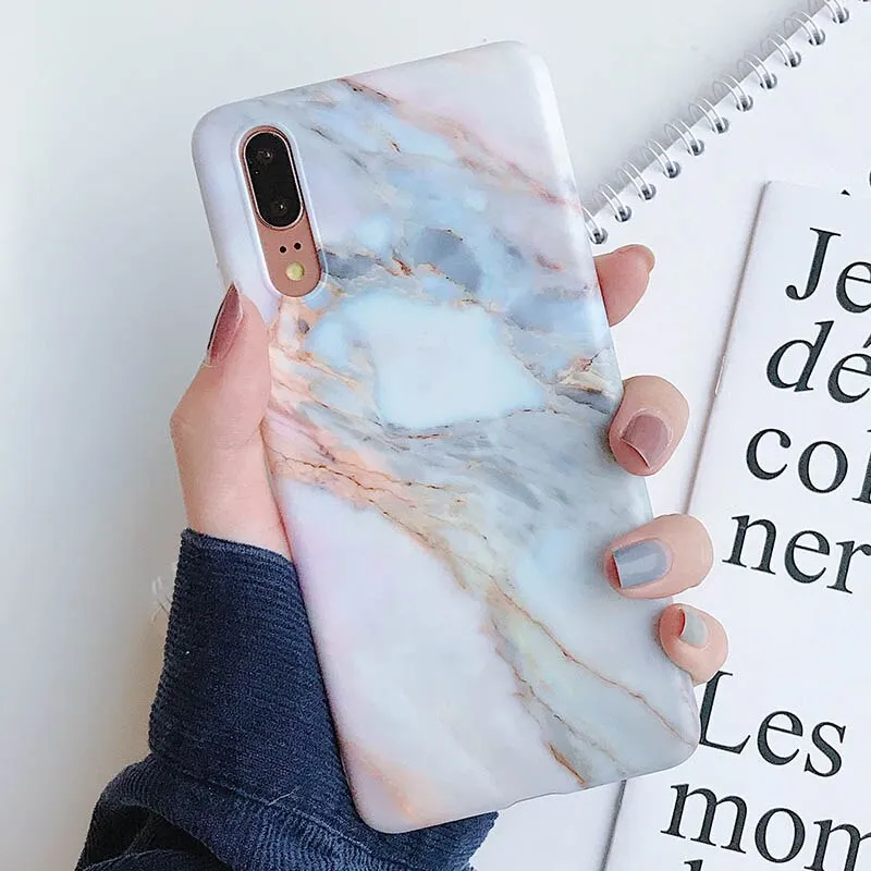 Anymob Samsung Stone Marble Flower Case Back Cover Art Leaf Silicone Phone Protection
