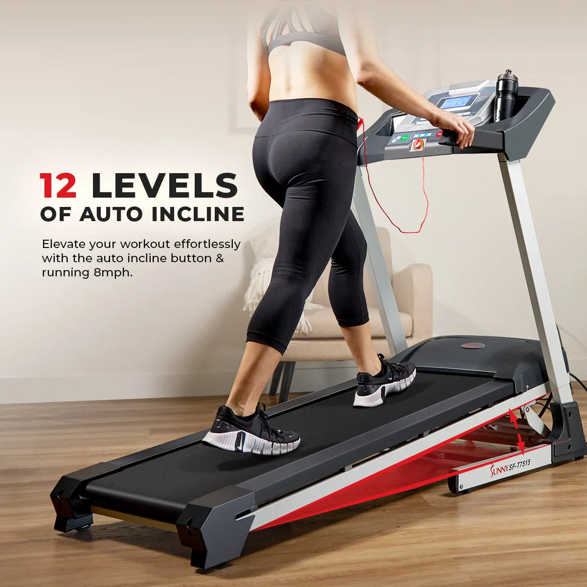 Auto Incline Treadmill with Speakers, Bluetooth, Phone Function