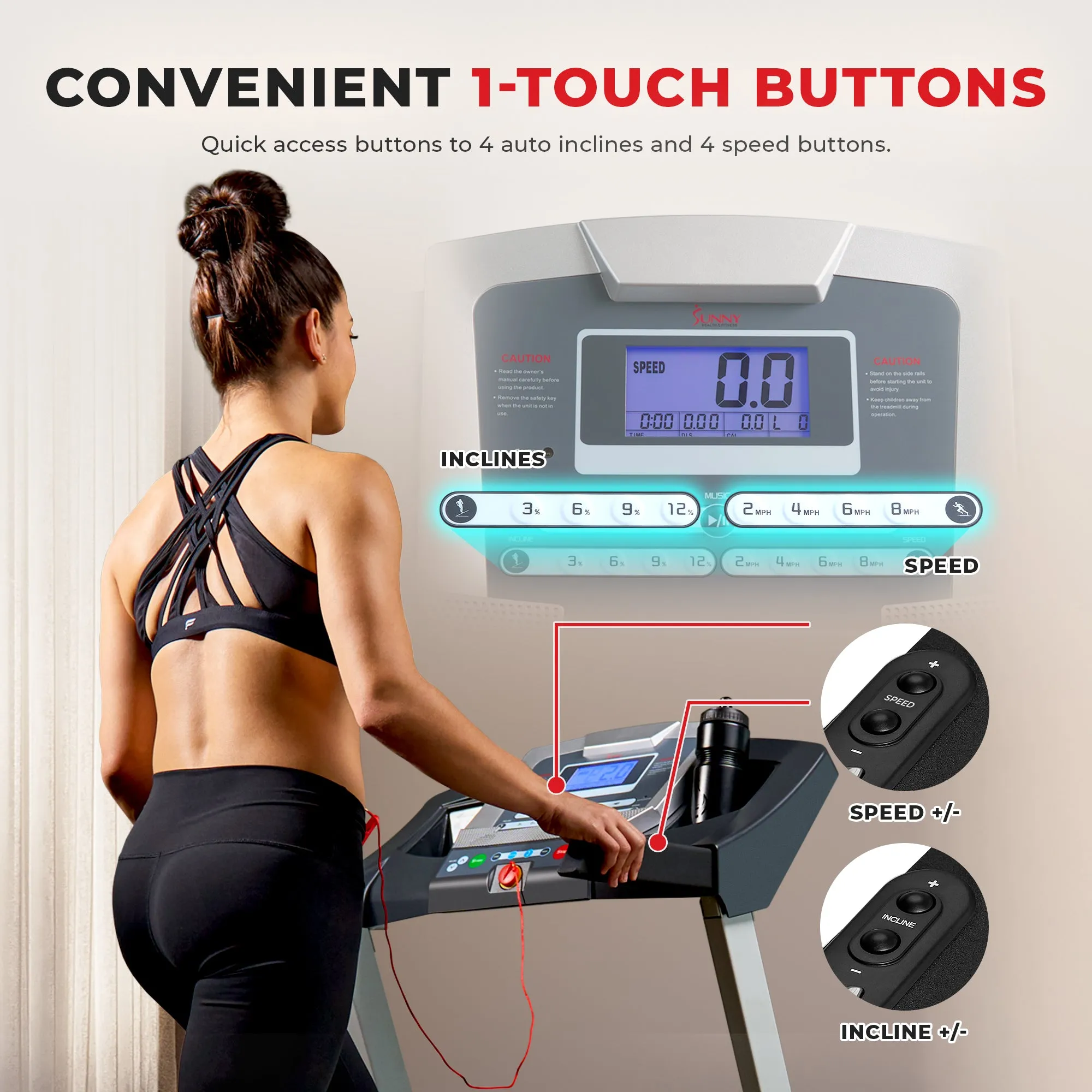 Auto Incline Treadmill with Speakers, Bluetooth, Phone Function