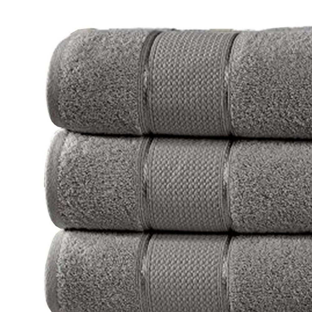 Bergamo 4 Piece Spun loft Bath Sheets with Twill Weave The Urban Port,Charcoal Gray By Casagear Home