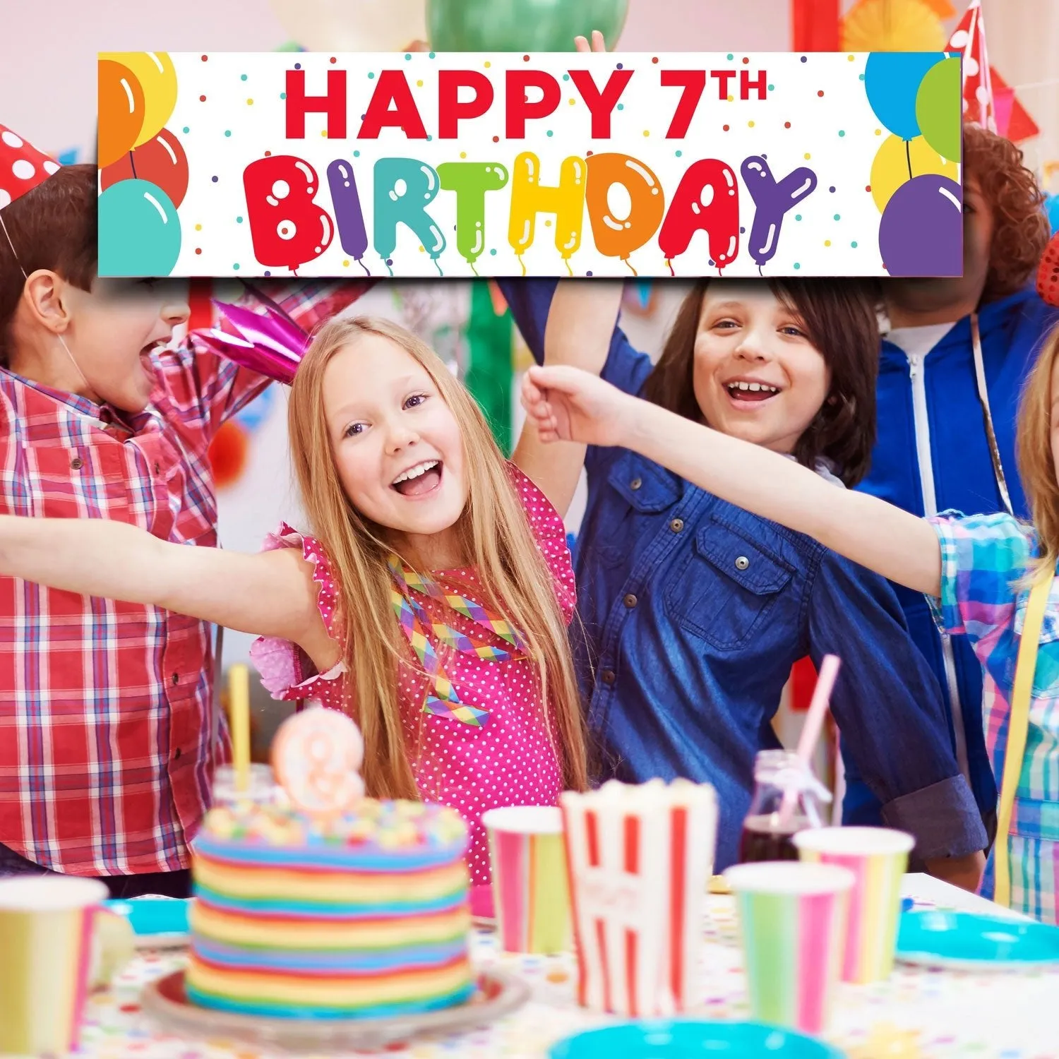 Birthday Celebrations Balloons Age To-Go Banner 50" x 13" | 1ct