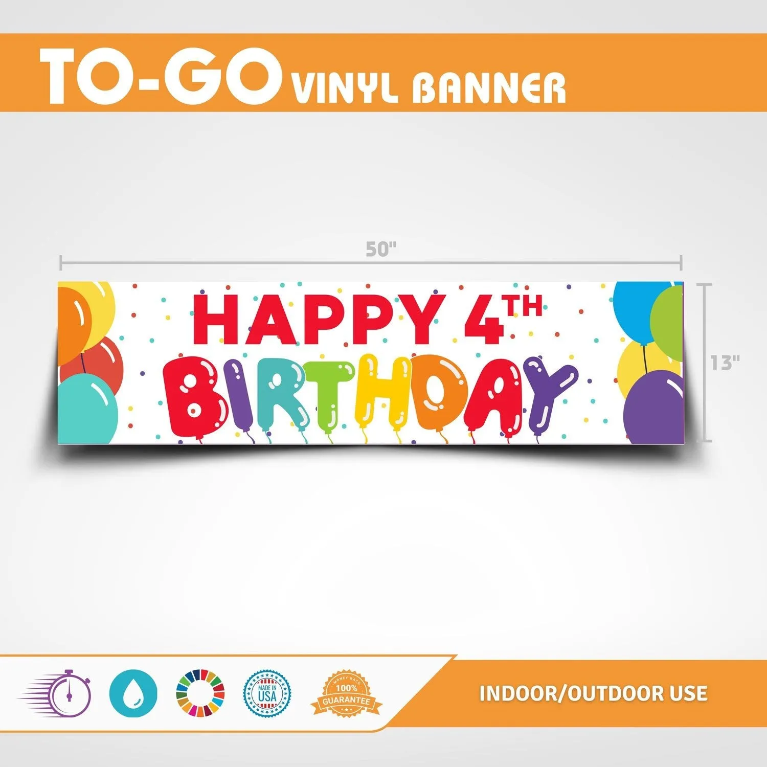 Birthday Celebrations Balloons Age To-Go Banner 50" x 13" | 1ct