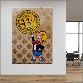 Bitcoin Futures 140cm x 100cm Richie Rich Bitcoin Urban Pop Book Club Painting (SOLD)