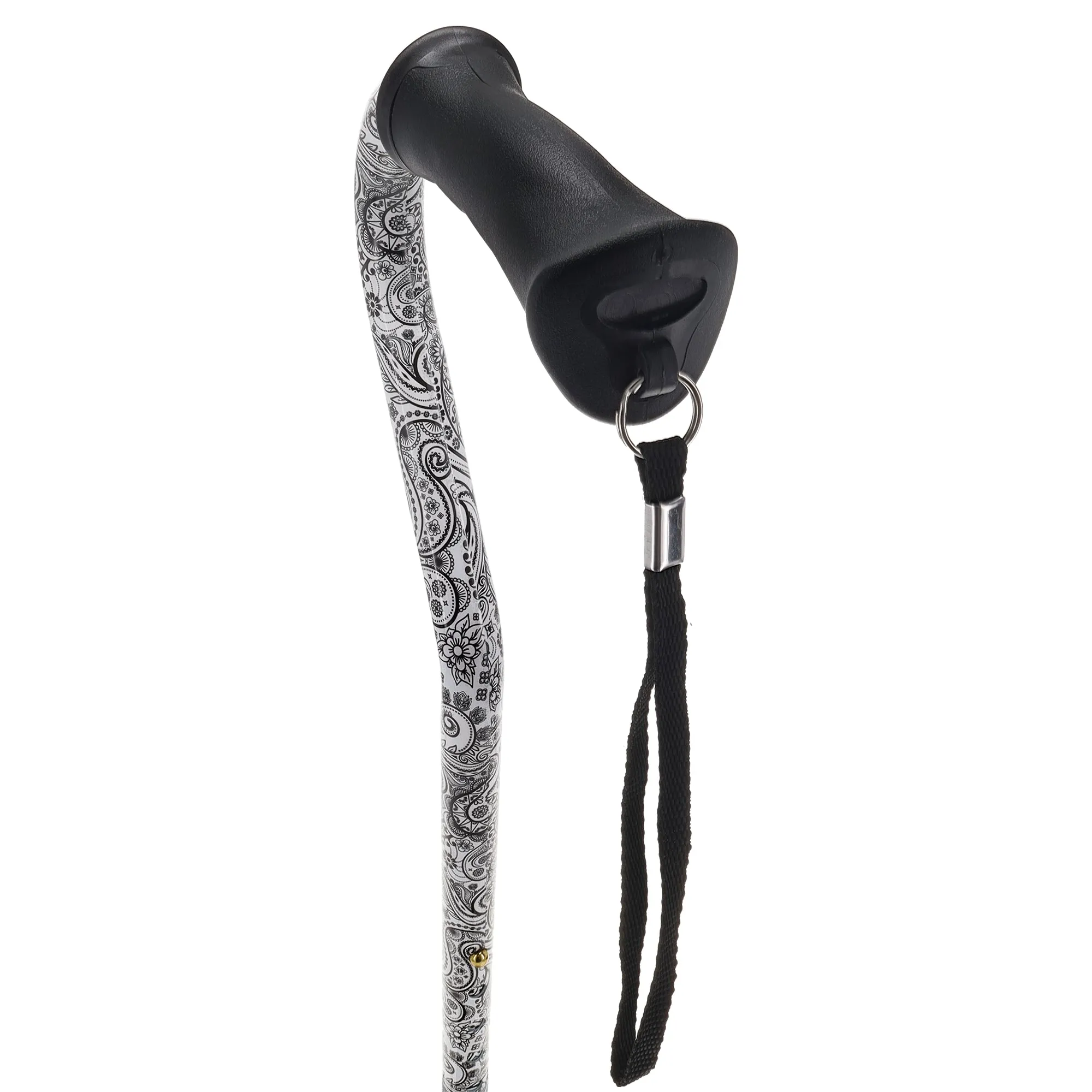 Black & White: Comfort Grip Adjustable Offset Walking Cane
