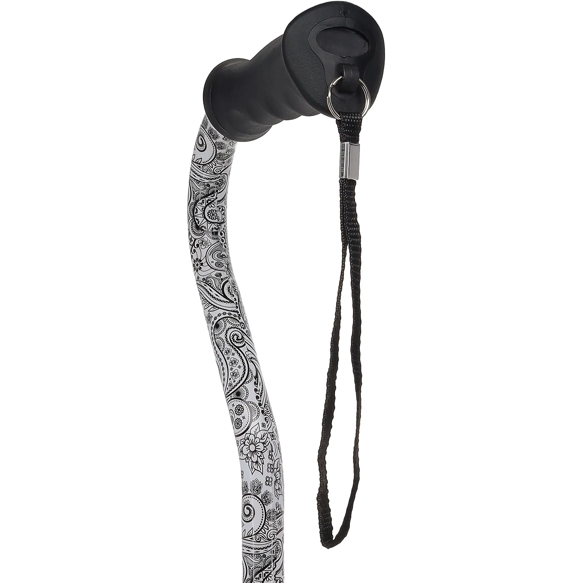 Black & White: Comfort Grip Adjustable Offset Walking Cane