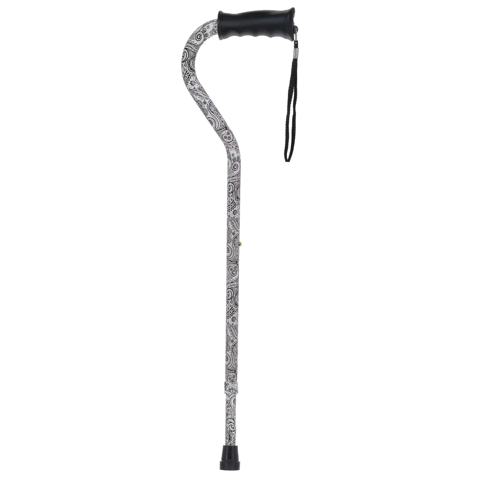 Black & White: Comfort Grip Adjustable Offset Walking Cane