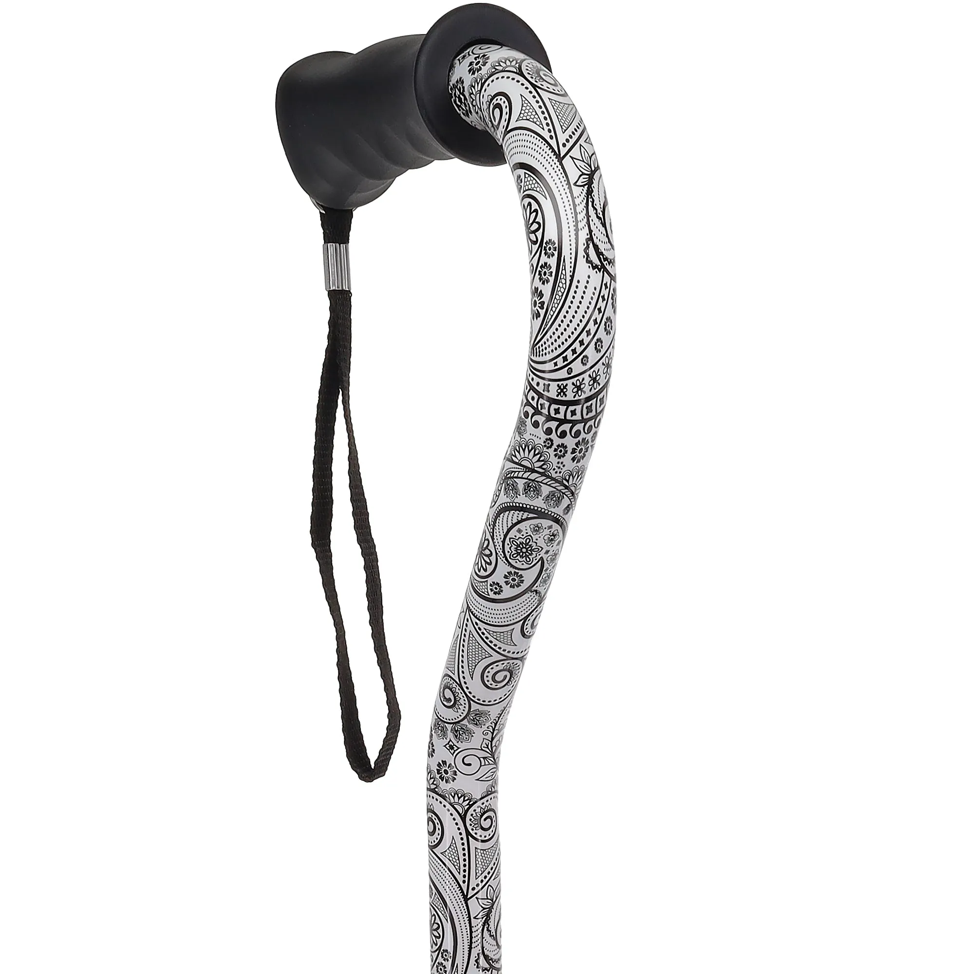 Black & White: Comfort Grip Adjustable Offset Walking Cane