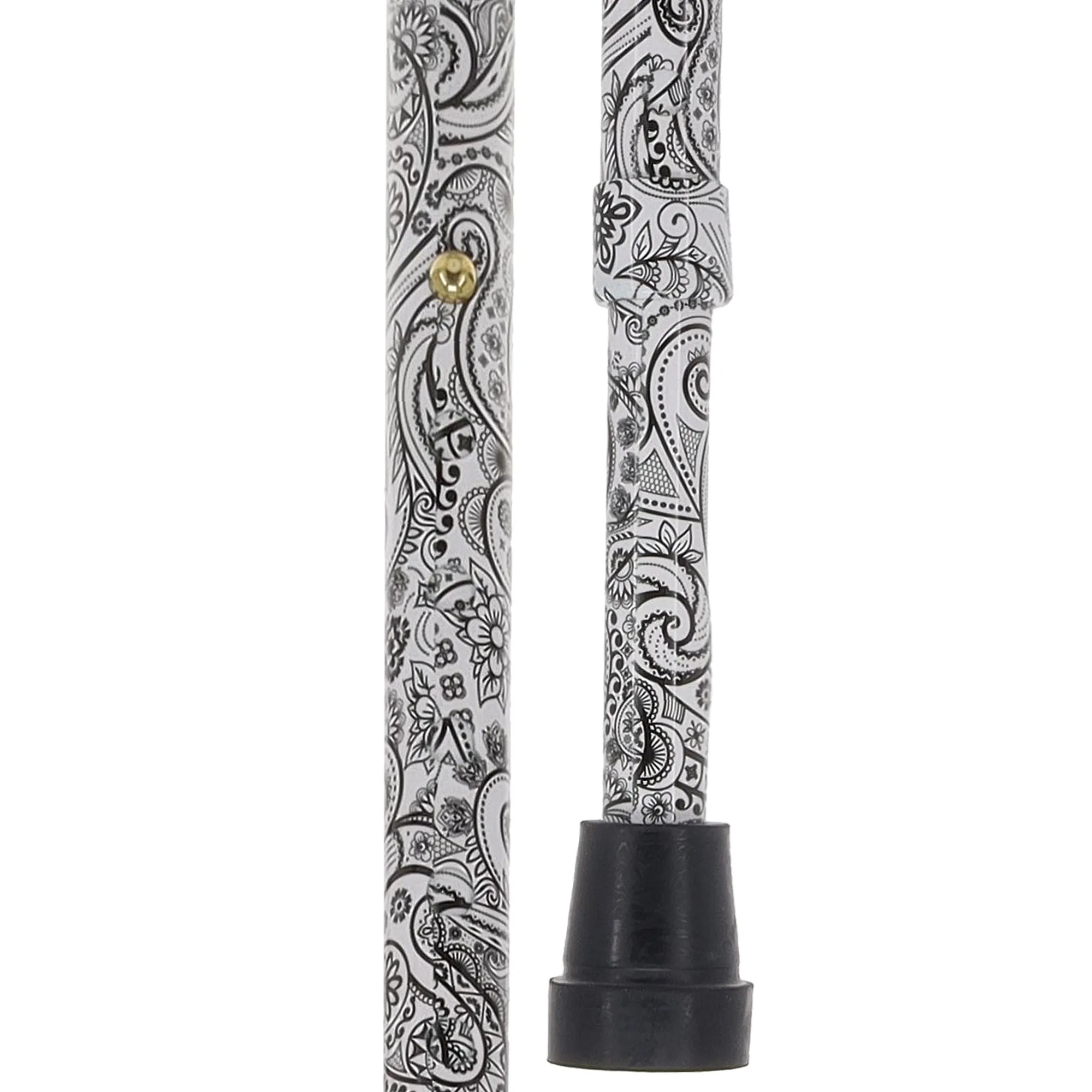 Black & White: Comfort Grip Adjustable Offset Walking Cane
