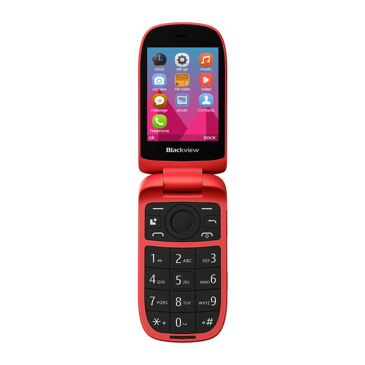 Blackview N2000 Flip 2.8" 1.77" Display Unisoc T107 1500mAh Dual SIM 4G Cell Phone