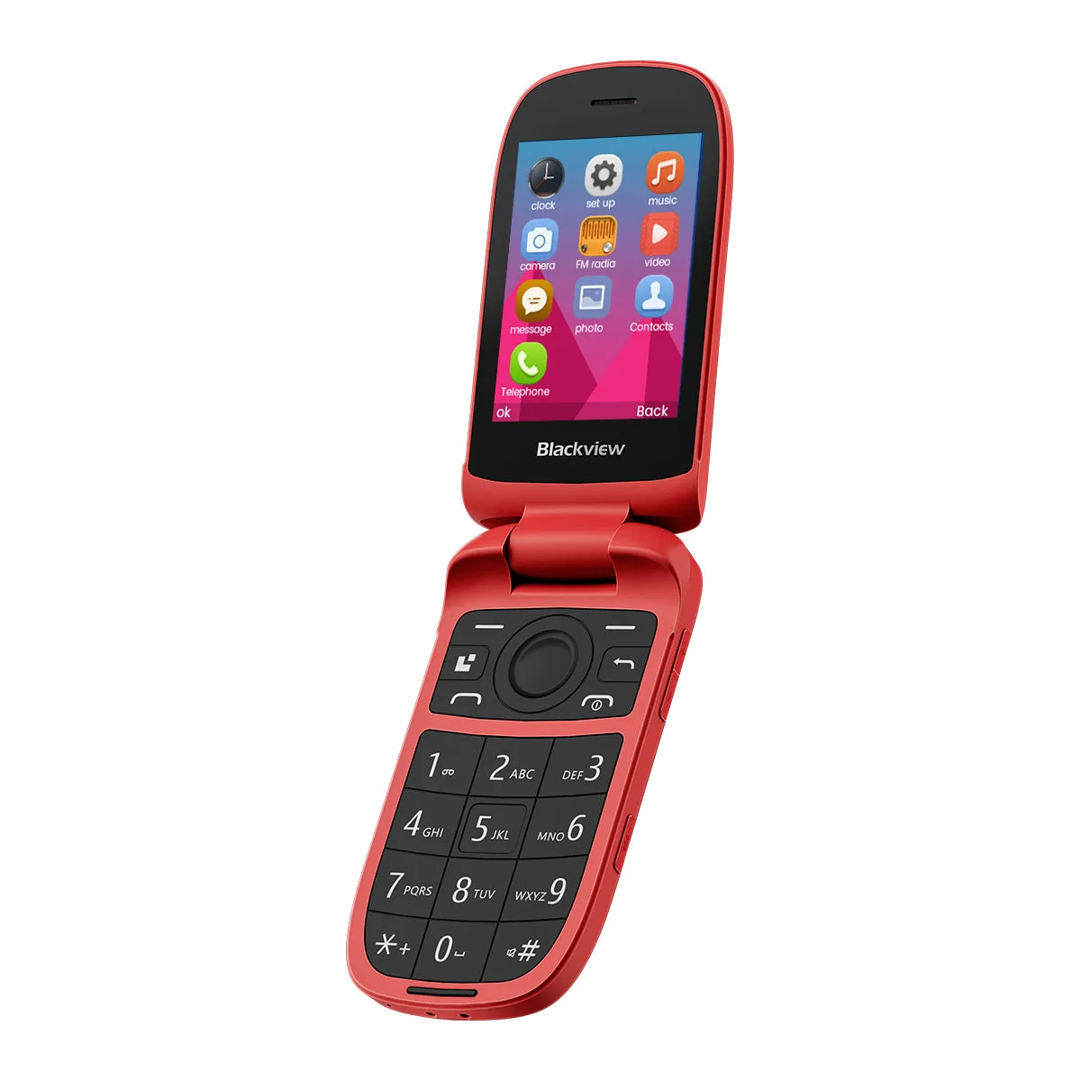 Blackview N2000 Flip 2.8" 1.77" Display Unisoc T107 1500mAh Dual SIM 4G Cell Phone