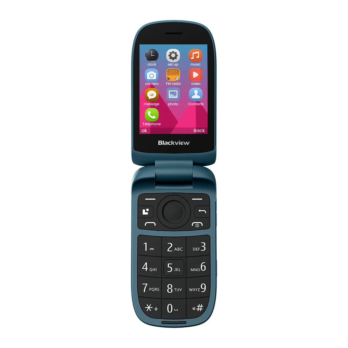 Blackview N2000 Flip 2.8" 1.77" Display Unisoc T107 1500mAh Dual SIM 4G Cell Phone