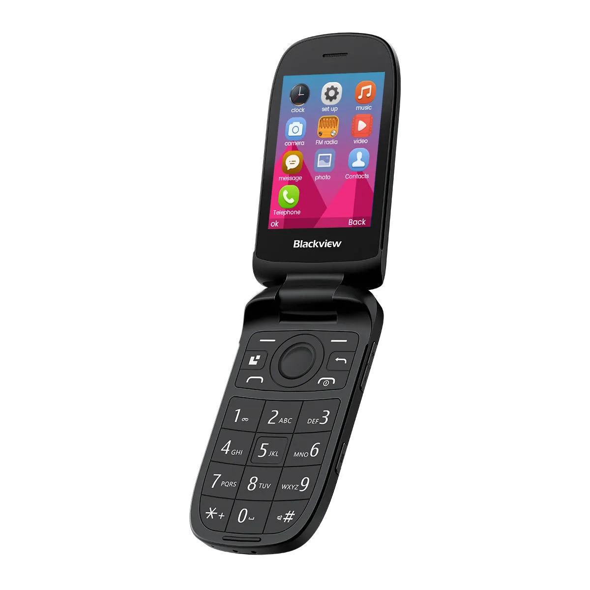 Blackview N2000 Flip 2.8" 1.77" Display Unisoc T107 1500mAh Dual SIM 4G Cell Phone