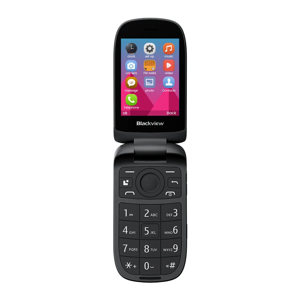 Blackview N2000 Flip 2.8" 1.77" Display Unisoc T107 1500mAh Dual SIM 4G Cell Phone