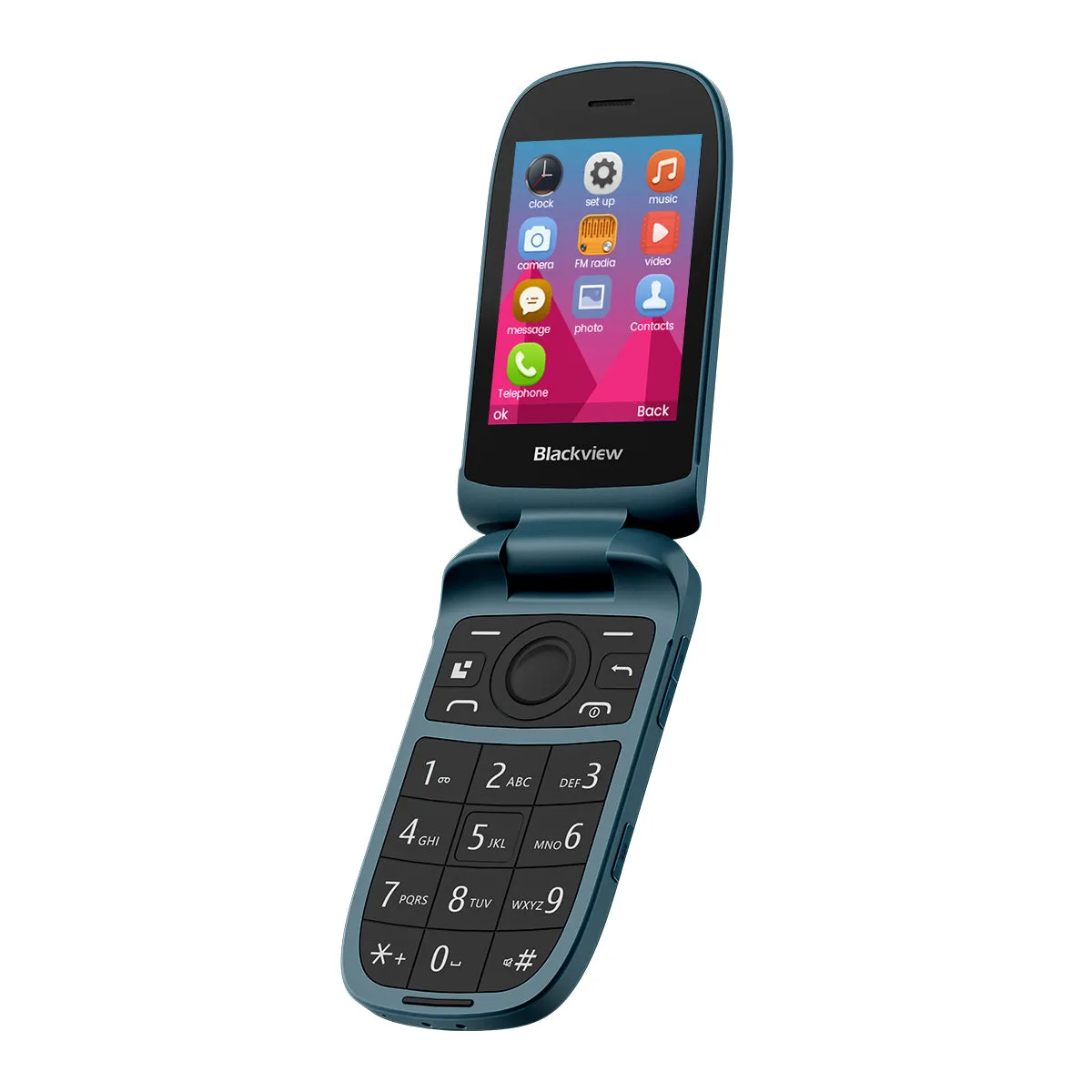 Blackview N2000 Flip 2.8" 1.77" Display Unisoc T107 1500mAh Dual SIM 4G Cell Phone