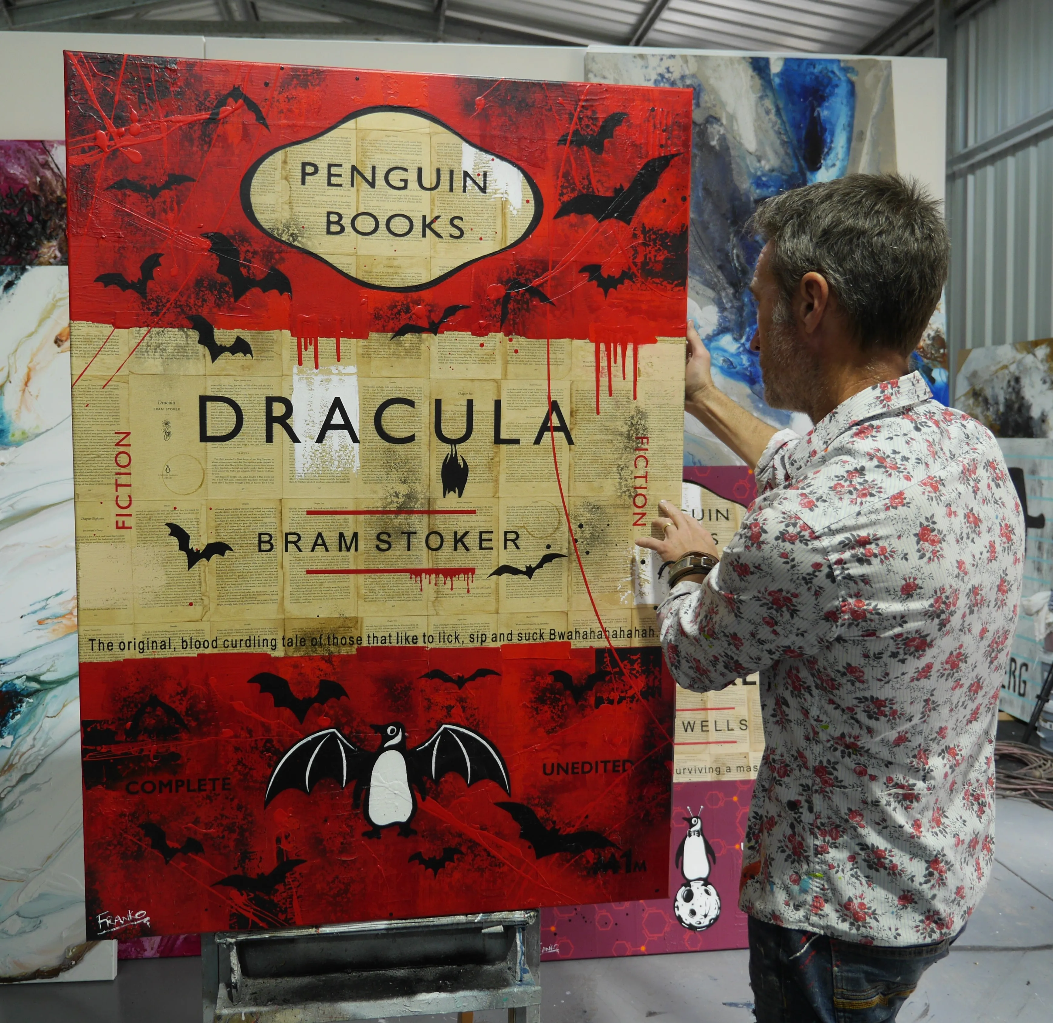 Bloodsuckers 140cm x 100cm Dracula Urban Pop Book Club Painting (SOLD)