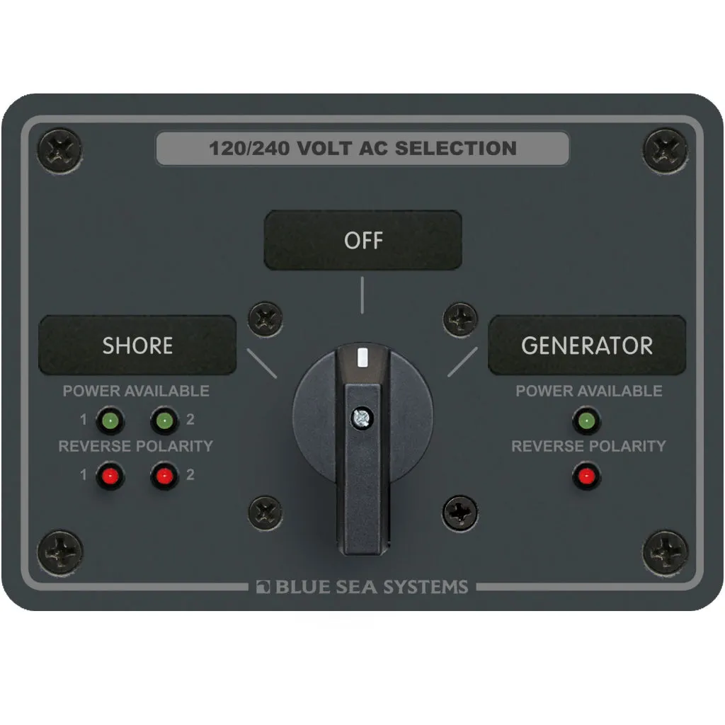 Blue Sea 30A 2 Pos. AC Rotary Switch Panel