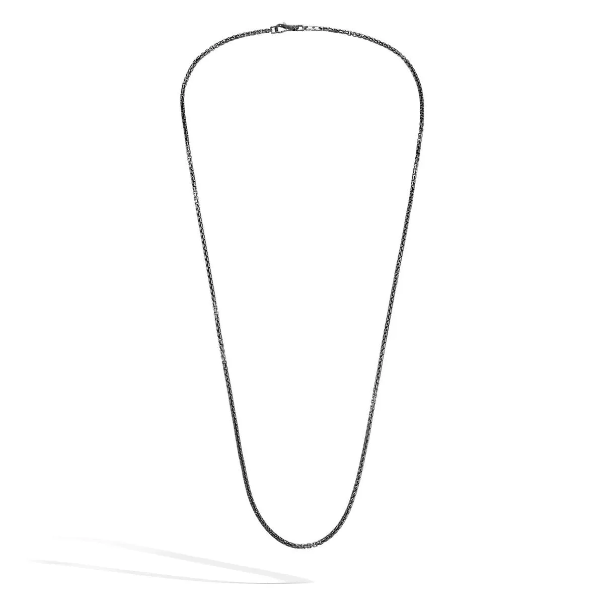 Box Chain Necklace, Dark Silver, 2.7mm - NM90413SMBRD