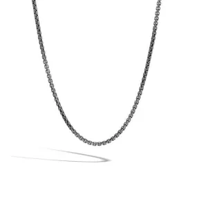 Box Chain Necklace, Dark Silver, 2.7mm - NM90413SMBRD