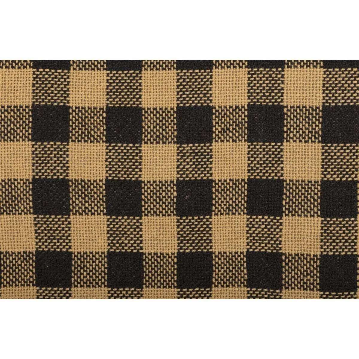 Burlap Black Check Placemat Fringed Set of 6