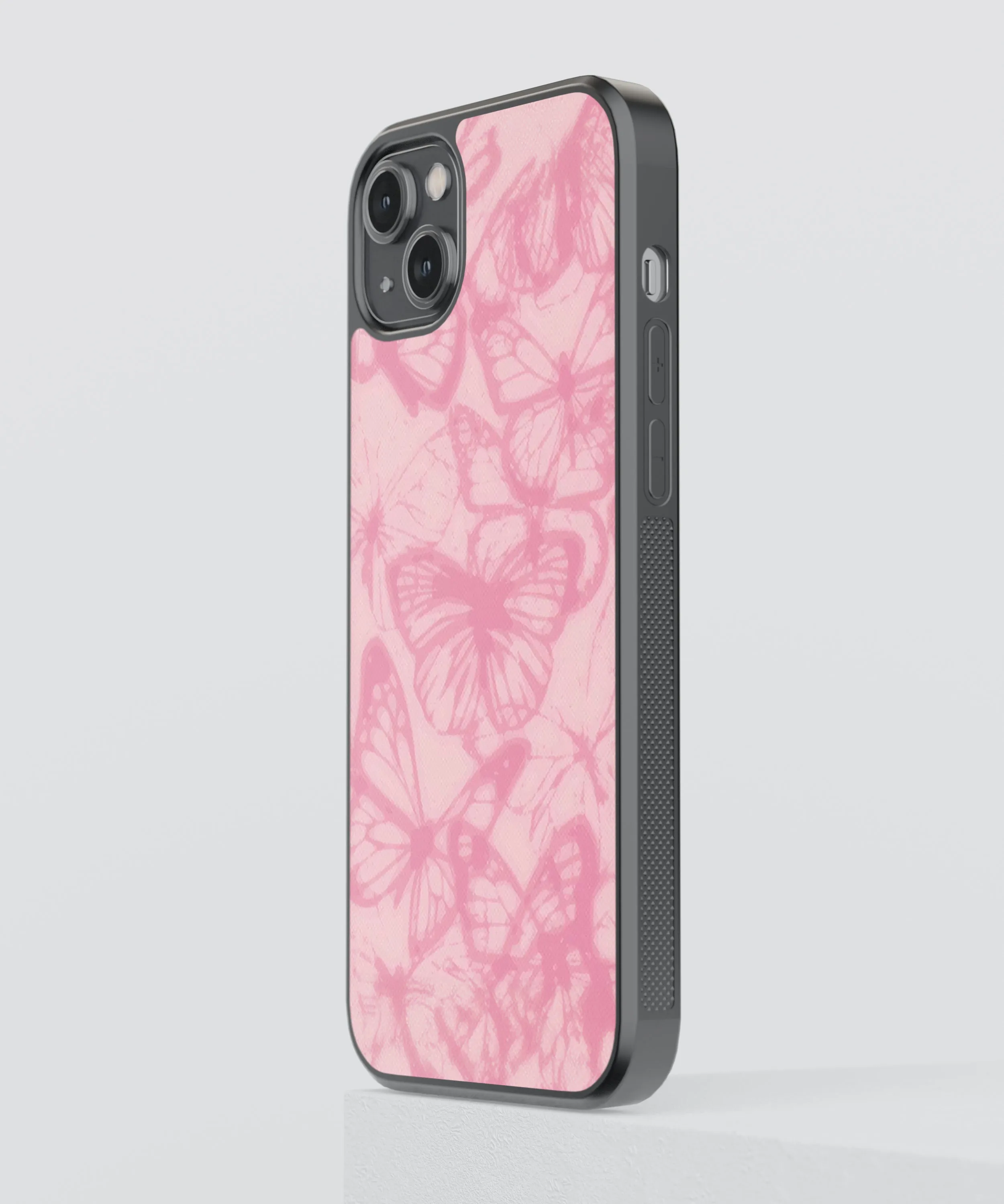 Butterflies Pink Abstract Glass Phone Case Cover