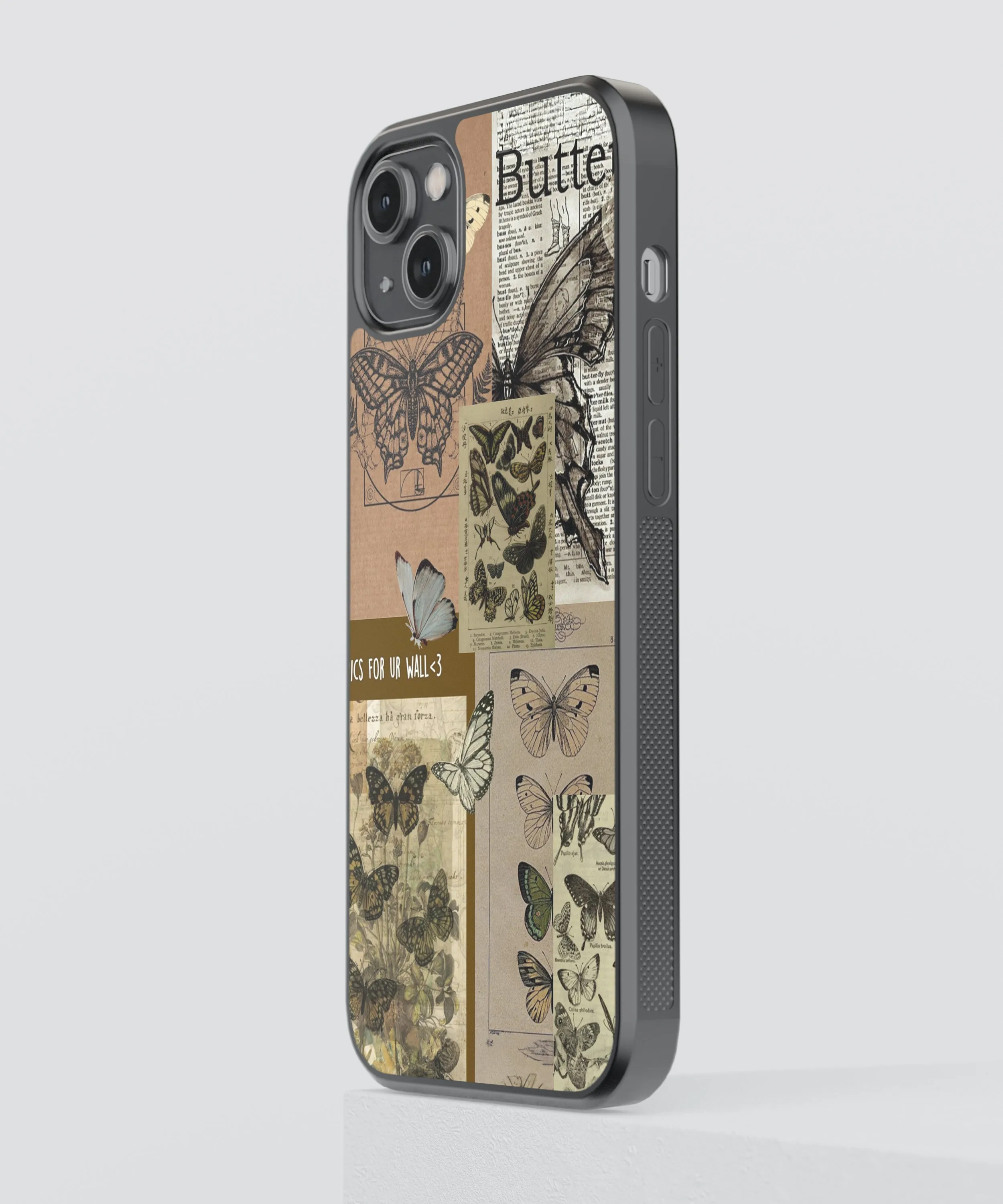 Butterfly Blueprints Vintage Glass Phone Case Cover