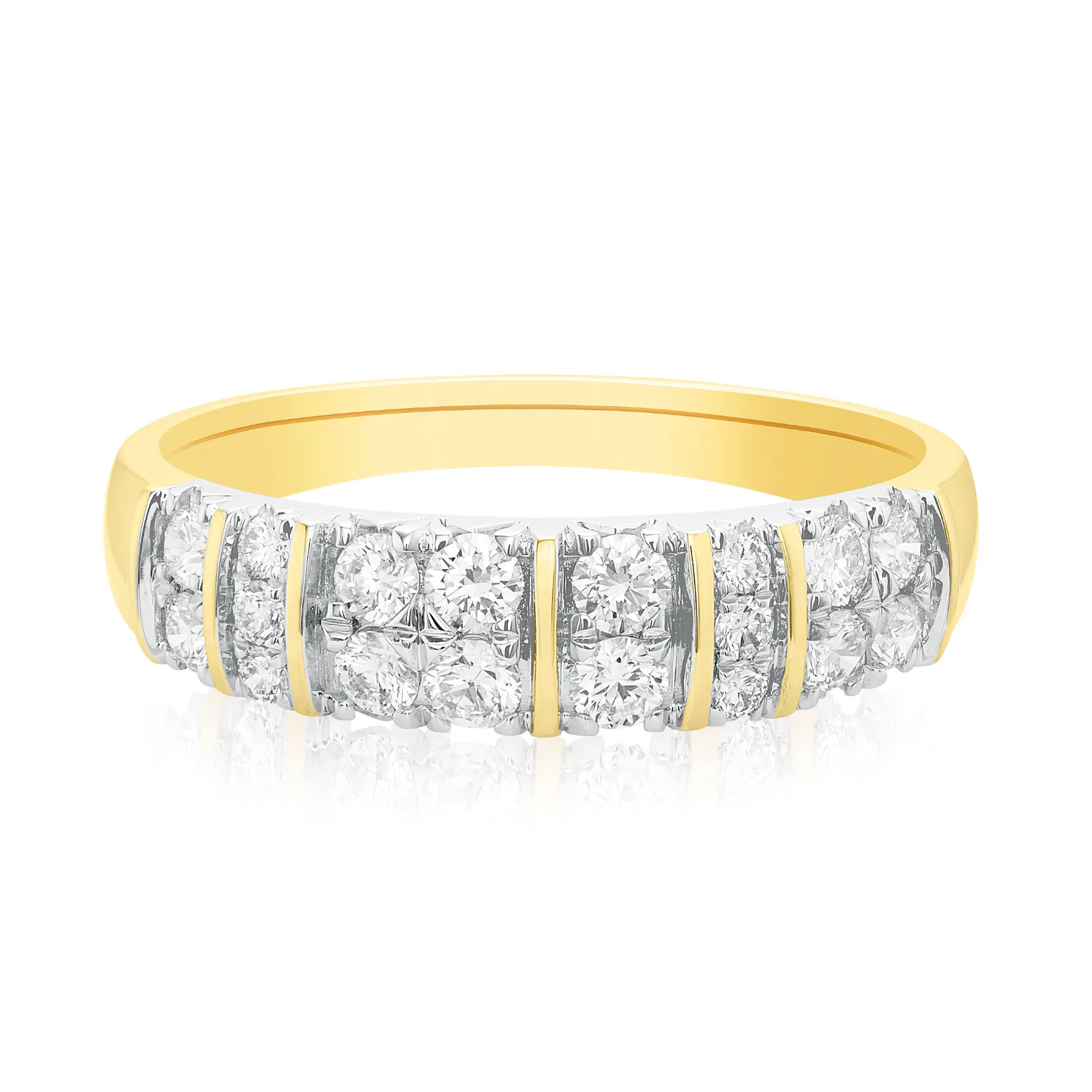 Celebration 9ct Yellow Gold Round Cut 1/2 Carat tw of Lab Grown Diamonds Ring