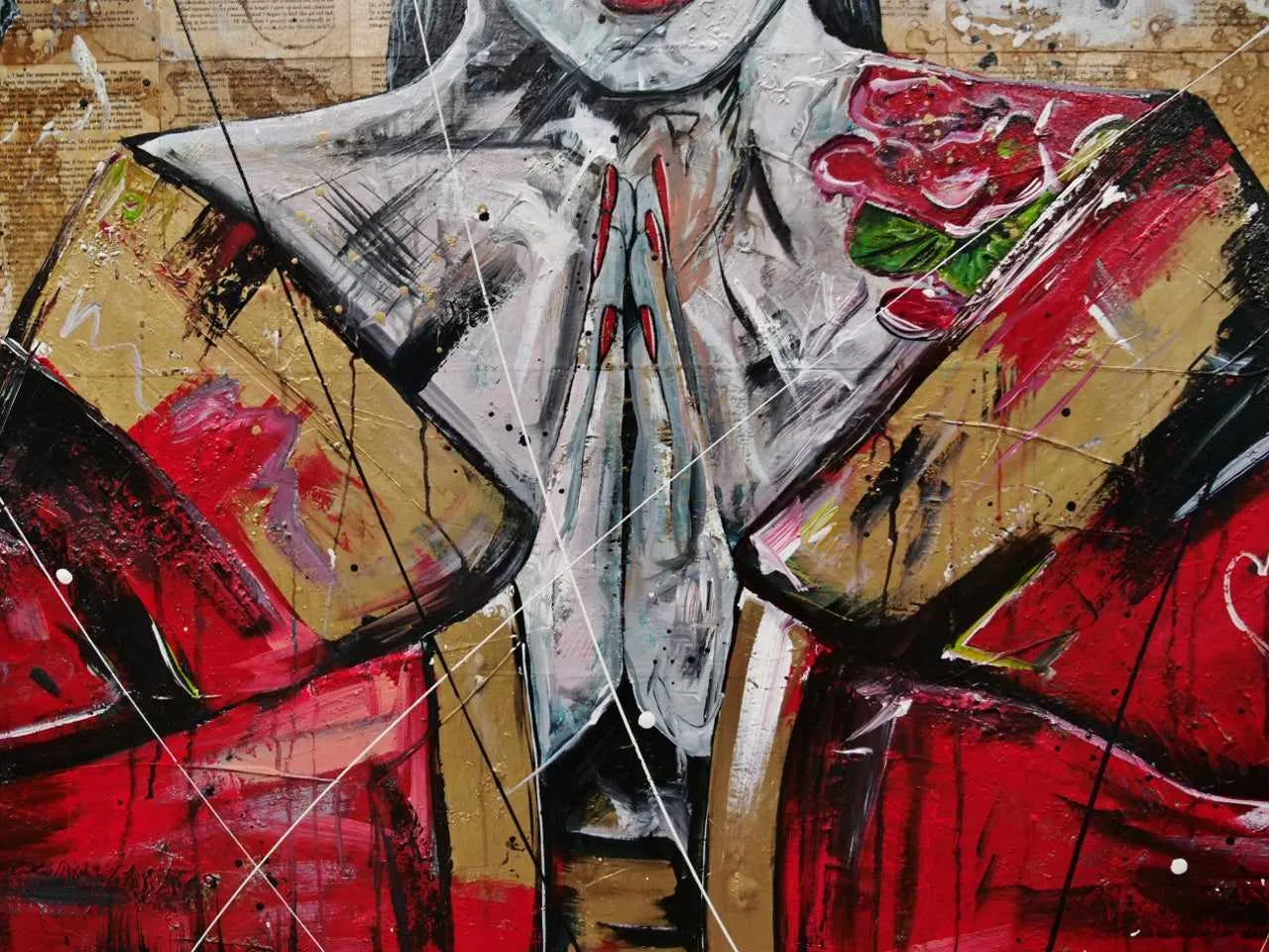 Cherry Ocho 140cm x 100cm Geisha Abstract Realism Book Club Painting (SOLD)