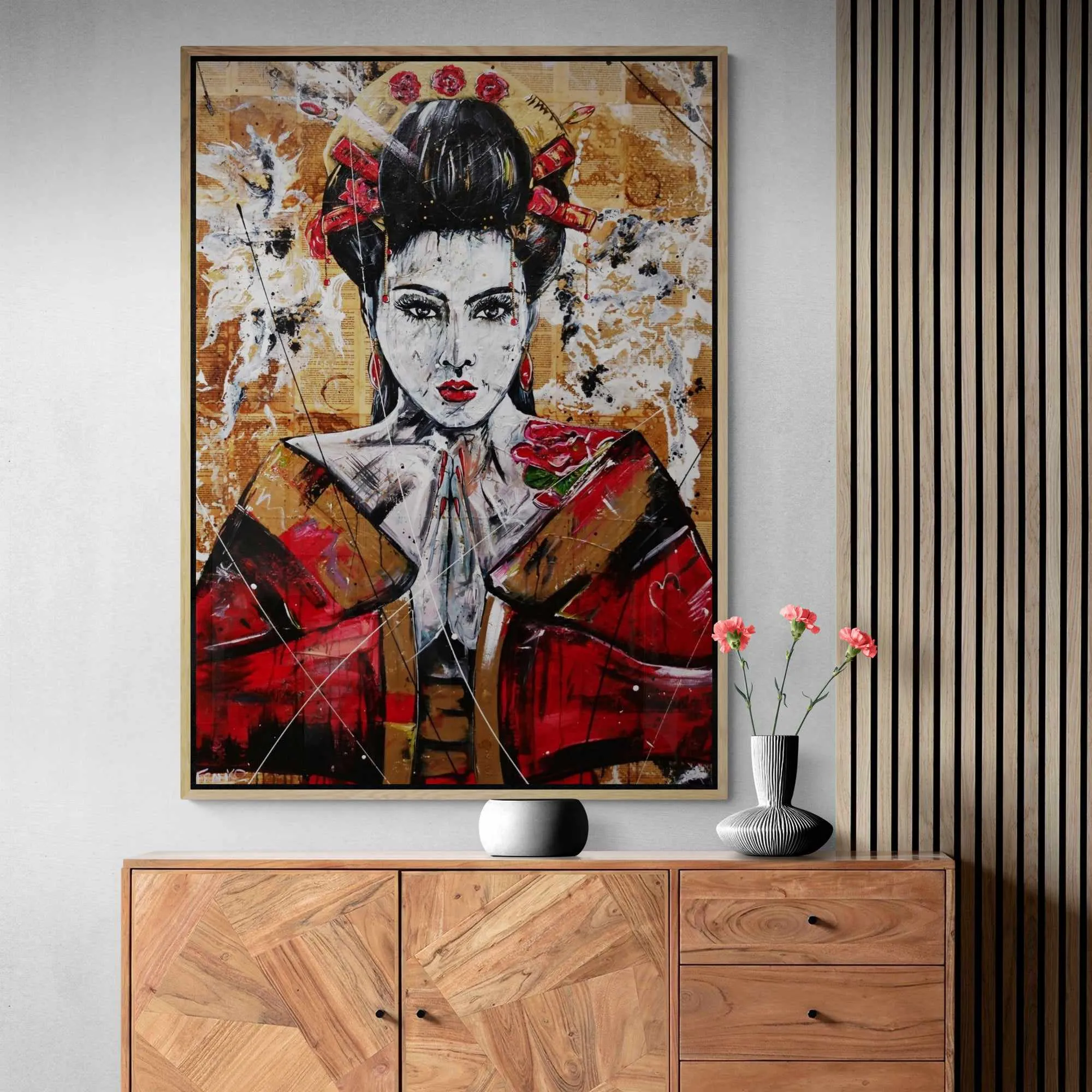 Cherry Ocho 140cm x 100cm Geisha Abstract Realism Book Club Painting (SOLD)
